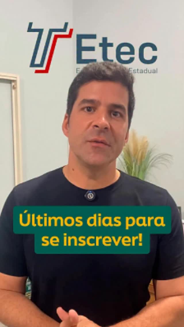 ⚠️ Últimos dias para se inscrever nos cursos presenciais e gratuitos da ETEC em ...